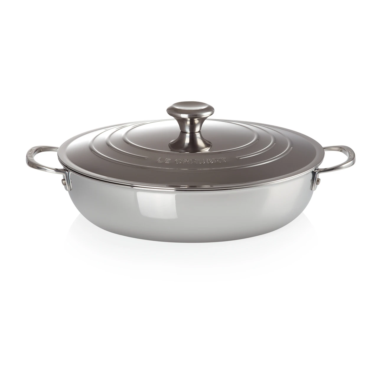 Le Creuset Signature 3-Ply Lage Braadpan Met Deksel 2 Le Creuset Signature 3-Ply Lage Braadpan Met Deksel - Afbeelding 2